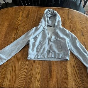 Brandy Melville cropped gray zip up